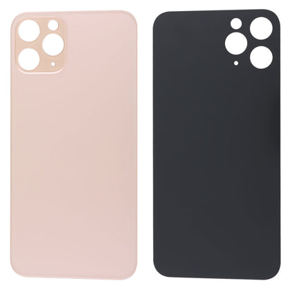Two Apple Back Glass Covers with Big Camera slot for iPhone 11 Pro - AfterMarket in pink and black.