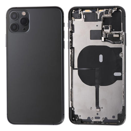 The Apple Back Cover Housing Frame for Iphone 11 PRO MAX with Internal Accessories - AfterMarket is shown with a black frame.