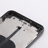 The back of an Apple iPhone 11 PRO MAX Back Cover Housing Frame with Internal Accessories - AfterMarket is shown with two screws and a piece of metal.
