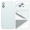 A white Apple iPhone 12 Back Cover Housing Frame case with three different views.