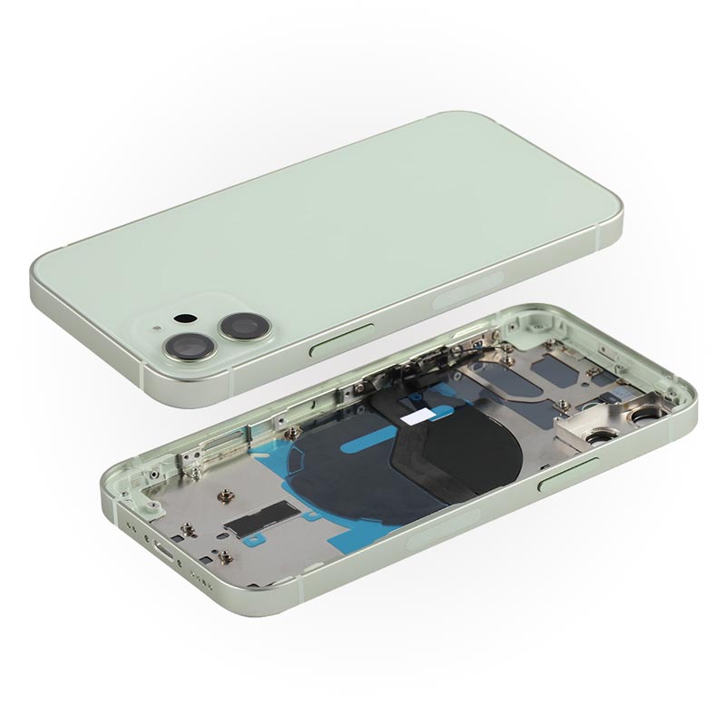 The Apple Back Cover Housing Frame for Iphone 12 MINI with Internal Accessories - AfterMarket is shown on a white background.