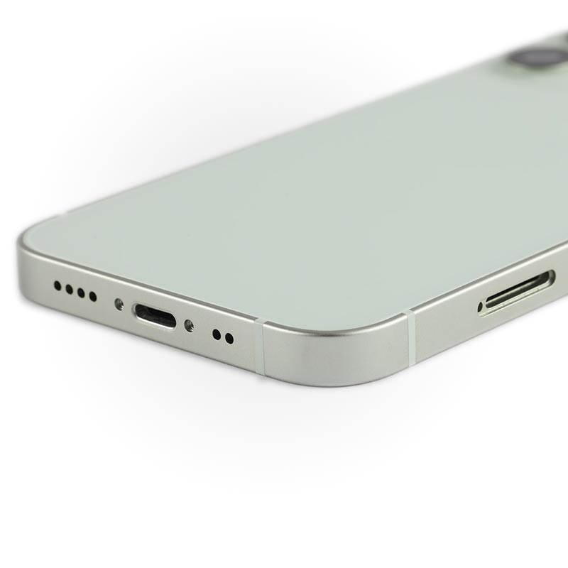 The back of an Apple iPhone 12 MINI Back Cover Housing Frame with Internal Accessories - AfterMarket is shown on a white background.