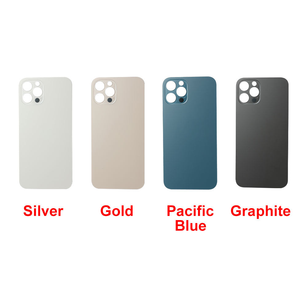 The different colors of the Apple iPhone 12 PRO Back Glass Cover with Big Camera slot.