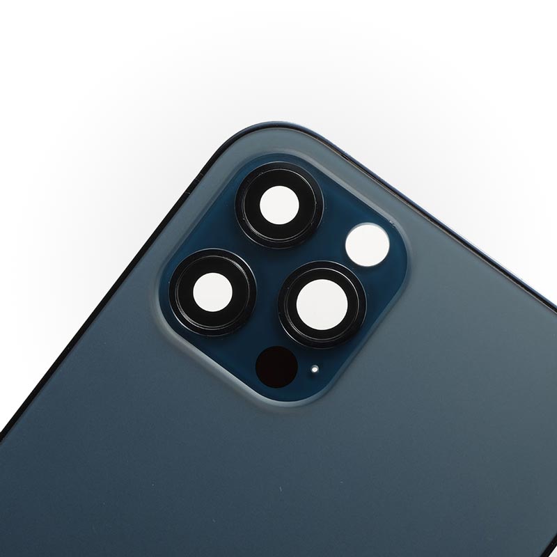 The Apple Back Cover Housing Frame for iPhone 12 PRO with three lenses.