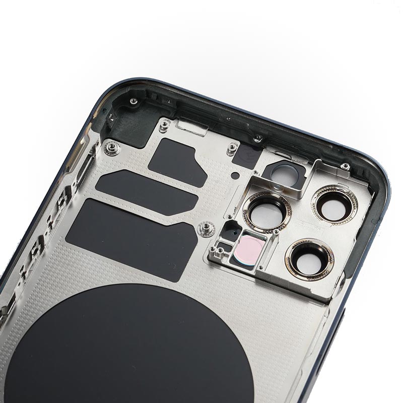 A close up of the Back Cover Housing Frame for Iphone 12 PRO - AfterMarket by Apple.