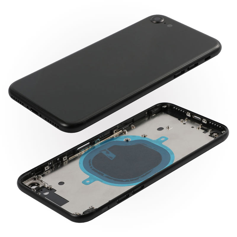 The Apple Back Cover Housing Frame for Iphone 8 - AfterMarket is shown with a black cover.